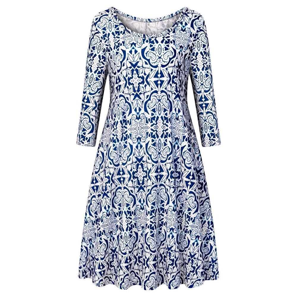 7657 Maternity Dress Casual Fall,Tanst Sky A Line 3/4 Sleeve Dresses